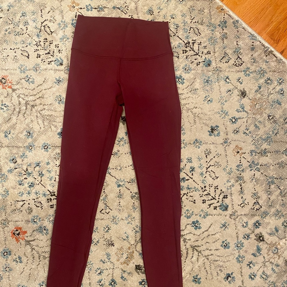 Lululemon Maroon Wunder Under leggings (TALL)